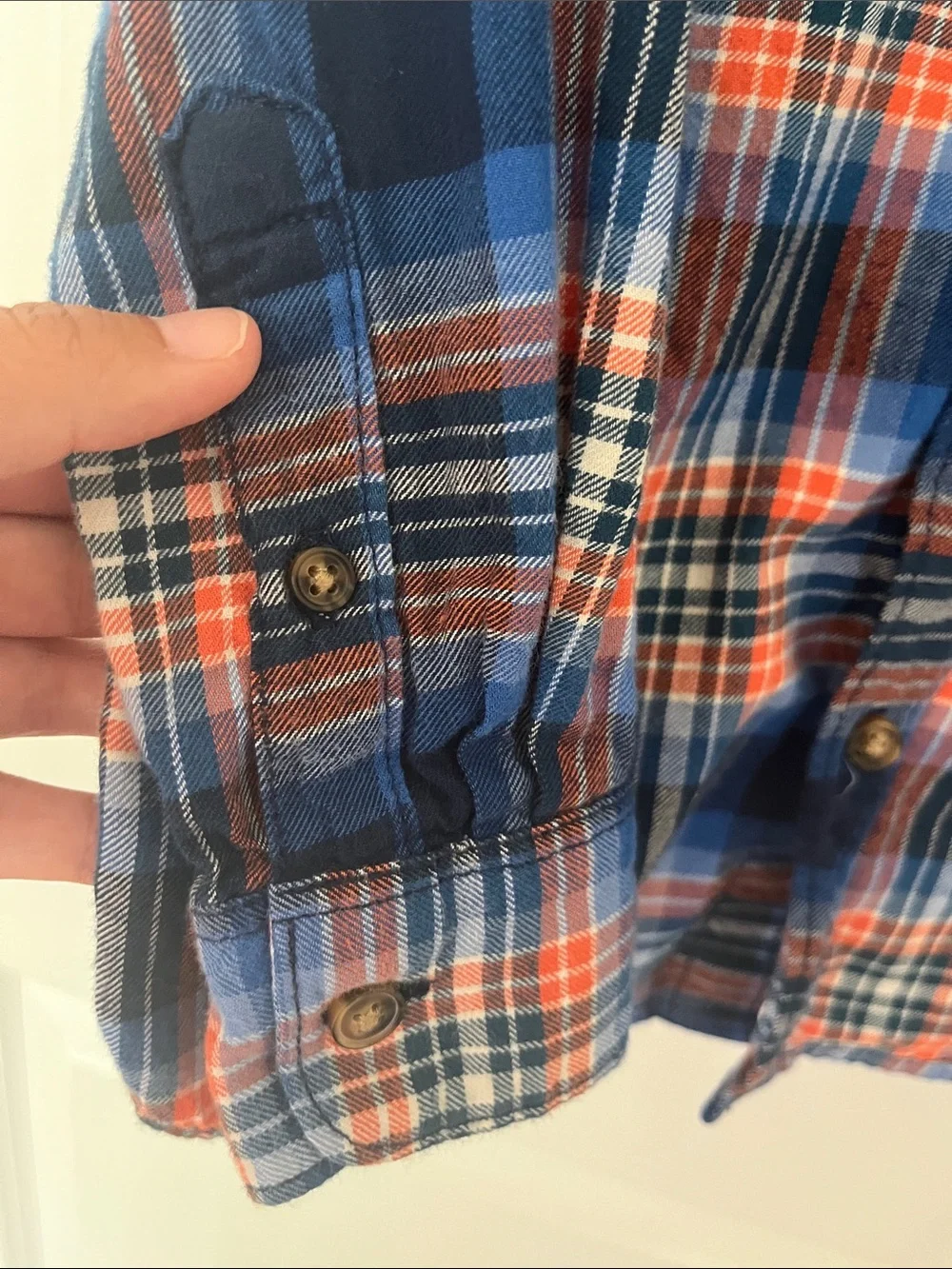 Carter's Blue, Orange & Black Plaid Button-Down Shirt